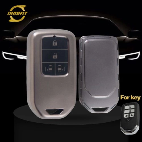 HOA12T1-Black-Metal Gray Plating- Car Key Cover For Honda