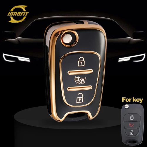 HYG5T1-Black-Gold Plating- Car Key Cover For Hyundai