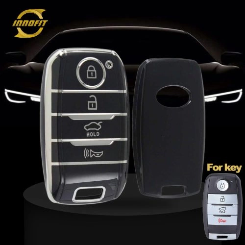 KIC1T1-Black-Silver Plating- Car Key Cover For Kia