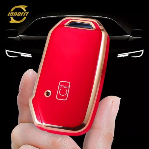KIK5T1-Red-Gold Plating- Car Key Cover For Kia