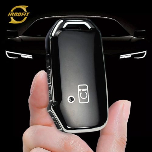 KIK5T1-Black-Silver Plating- Car Key Cover For Kia
