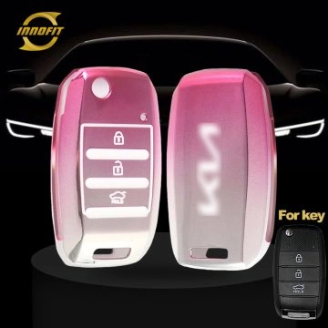 KIE1T1-Gradient Pink- Car Key Cover For Kia