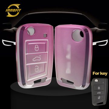 VOA1T1-Gradient Pink- Car Key Cover For Volkswagen skoda SEAT