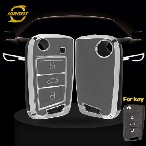 VOA1T1-Space Gray-Silver Plating- Car Key Cover For Volkswagen skoda SEAT