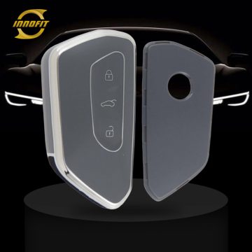 VOC1T1-Space Gray-Silver Plating- Car Key Cover For Volkswagen skoda