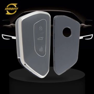 VOC1T1-Space Gray-Silver Plating- Car Key Cover For Volkswagen skoda
