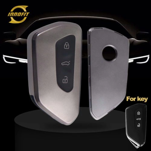 VOC1T1-Black-Metal Gray Plating- Car Key Cover For Volkswagen skoda