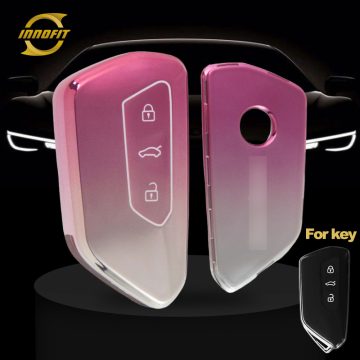 VOC1T1-Gradient Pink- Car Key Cover For Volkswagen skoda