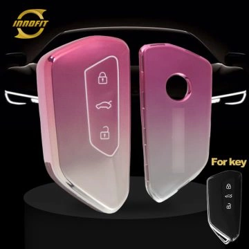 VOC1T1-Gradient Pink- Car Key Cover For Volkswagen skoda