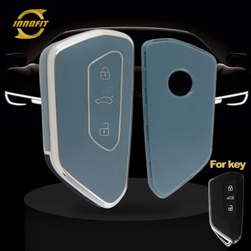 VOC1T1-Granny Grey-Silver Plating- Car Key Cover For Volkswagen skoda