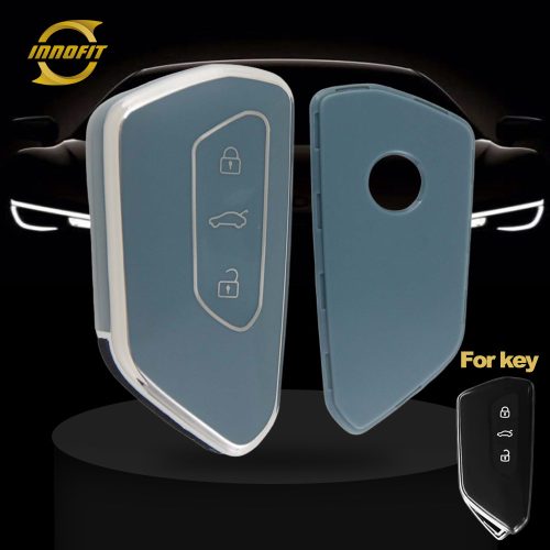 VOC1T1-Granny Grey-Silver Plating- Car Key Cover For Volkswagen skoda