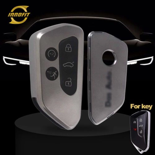 VOC2T1-Black-Metal Gray Plating- Car Key Cover For Volkswagen skoda