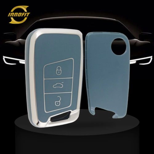 VOD1T1-Granny Grey-Silver Plating- Car Key Cover For Volkswagen