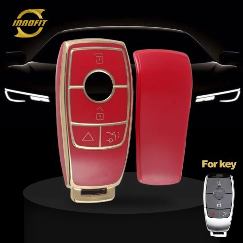 MEB4T1-Red-Gold Plating- Car Key Cover For Mercedes-Benz
