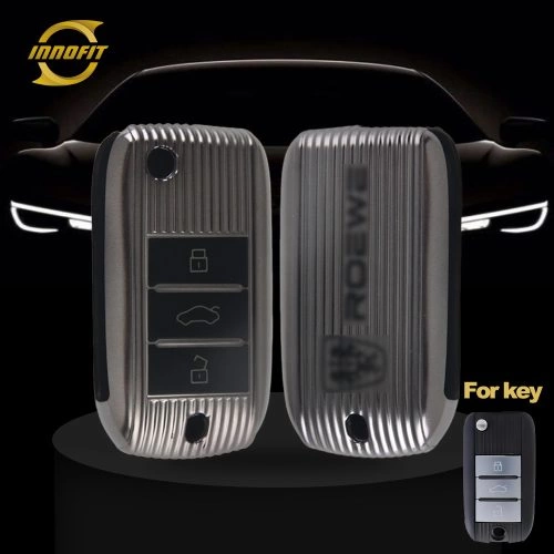 ROC1T1-Black-Metal Gray Plating- Car Key Cover For Roewe Morris Garages