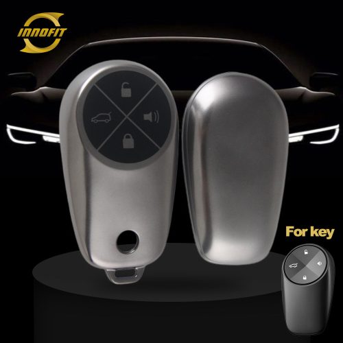 NOA1T1-Preto-Metal Gray Plating- Capa para chave de carro para NIO