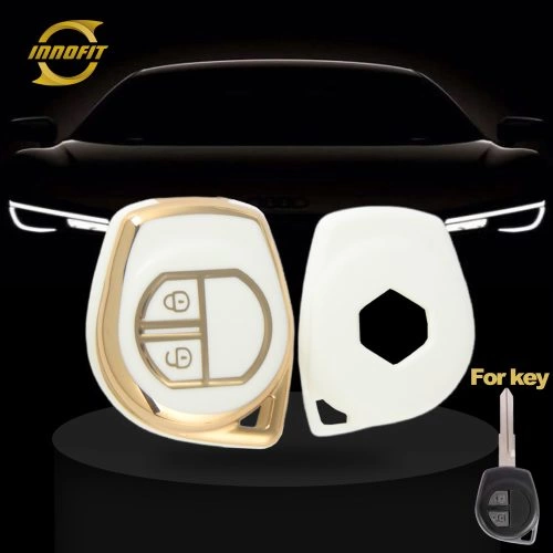 SUC1T1-White-Gold Plating- Car Key Cover For Suzuki Opel