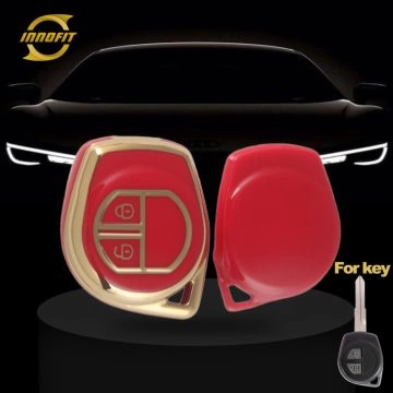 SUC1T1-Red-Gold Plating- Car Key Cover For Suzuki Opel
