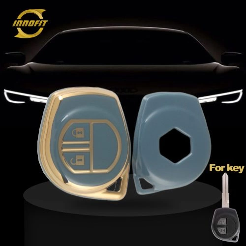 SUC1T1-Granny Grey-Gold Plating- Car Key Cover For Suzuki Opel