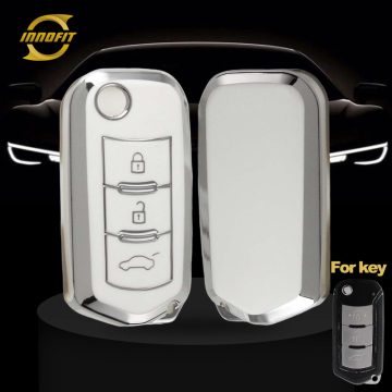TRD1T1-White-Silver Plating- Car Key Cover For Trumpchi