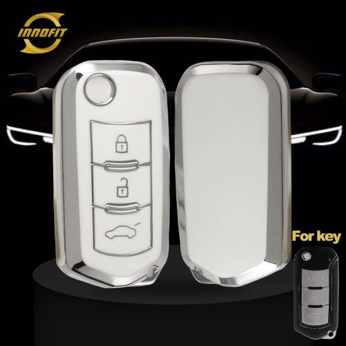 TRD1T1-White-Silver Plating- Car Key Cover For Trumpchi