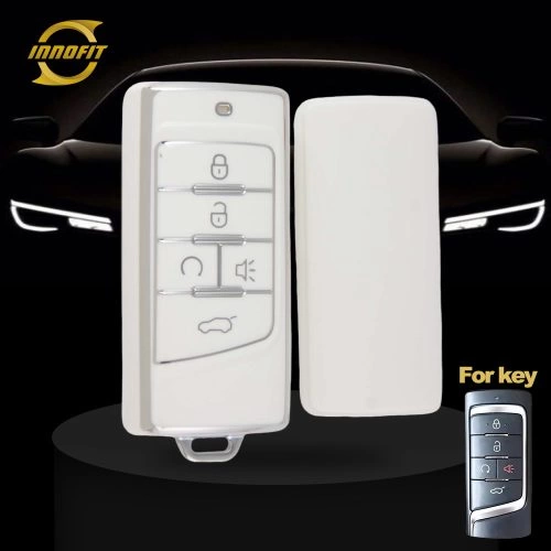 TRA2T1-White-Silver Plating- Car Key Cover For Trumpchi