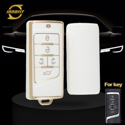 TRA3T1-White-Gold Plating- Car Key Cover For Trumpchi