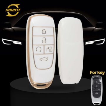 TRB1T1-White-Gold Plating- Car Key Cover For Trumpchi