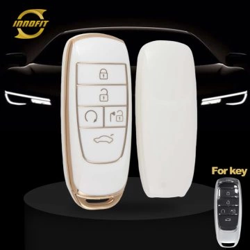 TRB1T1-White-Gold Plating- Car Key Cover For Trumpchi