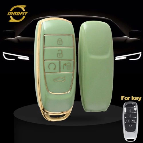 TRB1T1-Green-Gold Plating- Car Key Cover For Trumpchi