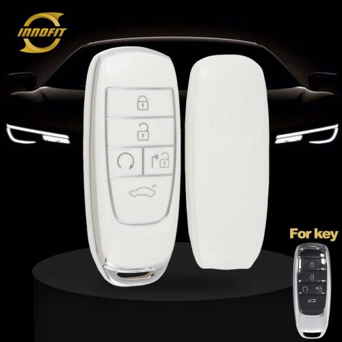 TRB1T1-White-Silver Plating- Car Key Cover For Trumpchi