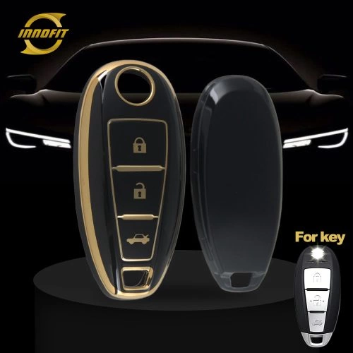 SUA2T1-Black-Gold Plating- Car Key Cover For Suzuki
