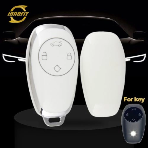 LPA1T1-White-Silver Plating- Car Key Cover For LEAPMOTOR