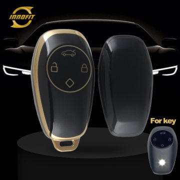 LPA1T1-Black-Gold Plating- Car Key Cover For LEAPMOTOR