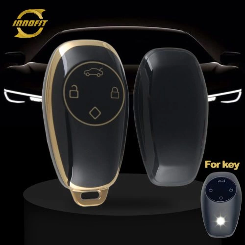 LPA1T1-블랙-골드 도금-레프모터용 자동차 키 커버