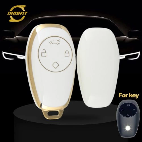 LPA1T1-White-Gold Plating- Car Key Cover For LEAPMOTOR