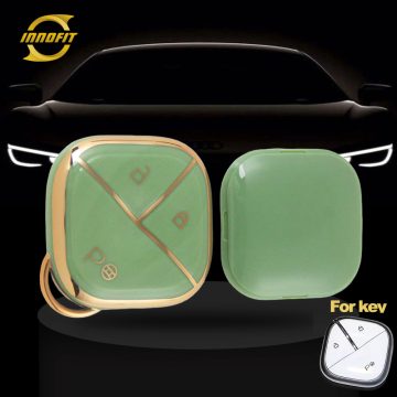 WUG1T1-Green-Gold Plating- Car Key Cover For Wuling