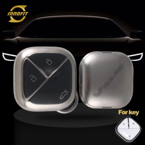 WUG2T1-Black-Metal Gray Plating- Car Key Cover For Wuling