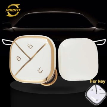 WUG2T1-White-Gold Plating- Car Key Cover For Wuling