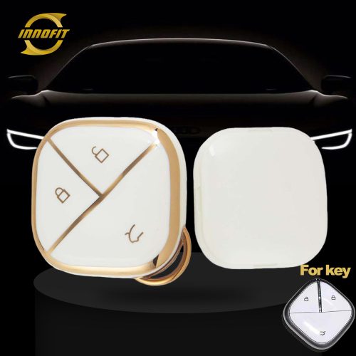 WUG2T1-White-Gold Plating- Car Key Cover For Wuling