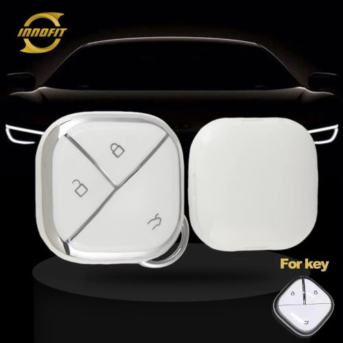 WUG2T1-White-Silver Plating- Car Key Cover For Wuling
