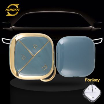 WUG2T1-Granny Grey-Gold Plating- Car Key Cover For Wuling