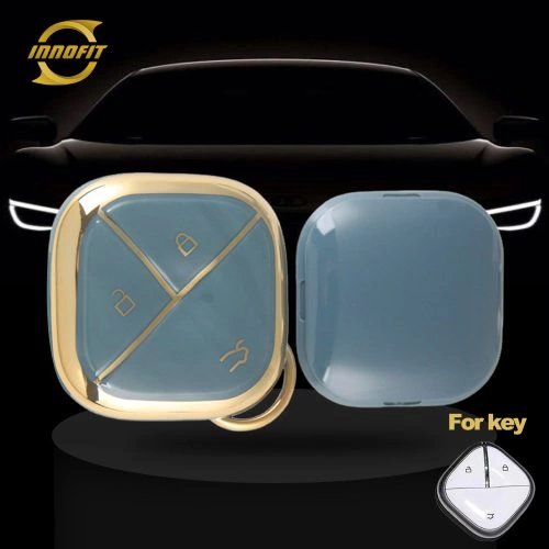 WUG2T1-Granny Grey-Gold Plating- Car Key Cover For Wuling