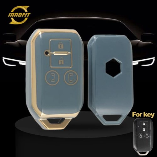 SUB1T1-Granny Grey-Gold Plating- Car Key Cover For Suzuki