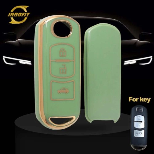 MAB1T1-Green-Gold Plating- Car Key Cover For Mazda