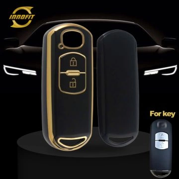 MAB2T1-Black-Gold Plating- Car Key Cover For Mazda