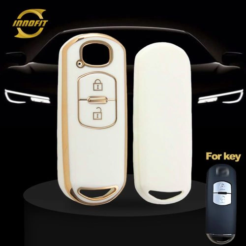 MAB2T1-White-Gold Plating- Car Key Cover For Mazda