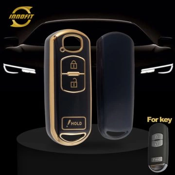MAB4T1-Black-Gold Plating- Car Key Cover For Mazda