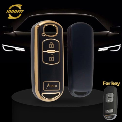 MAB4T1-Black-Gold Plating- Car Key Cover For Mazda