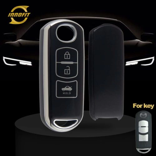 MAB5T1-Black-Silver Plating- Car Key Cover For Mazda